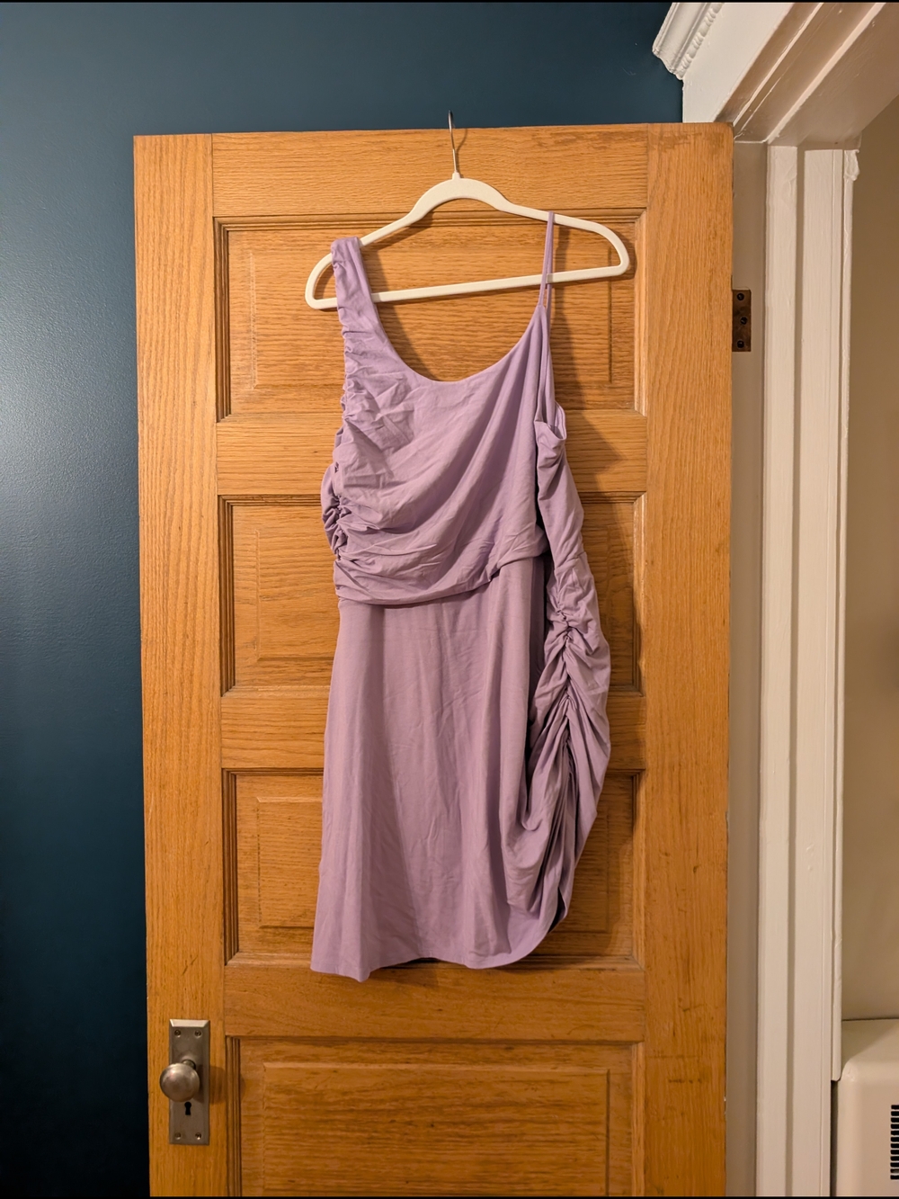 Hilary macmillan Lavender Ruched One-Shoulder Dress - Women